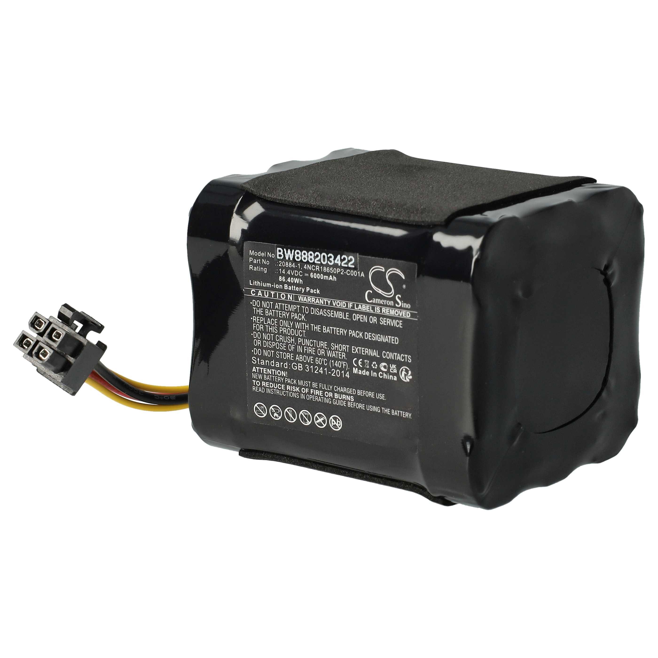 vhbw Akku passend für Vorwerk Kobold VR200 Staubsauger / Saugroboter (6000 Staubsauger-Akku Akku Li-Ion 6000 mAh (14,4 V, 1 St), Leistungsfähiger Austausch-Akku für Ihren Saugroboter