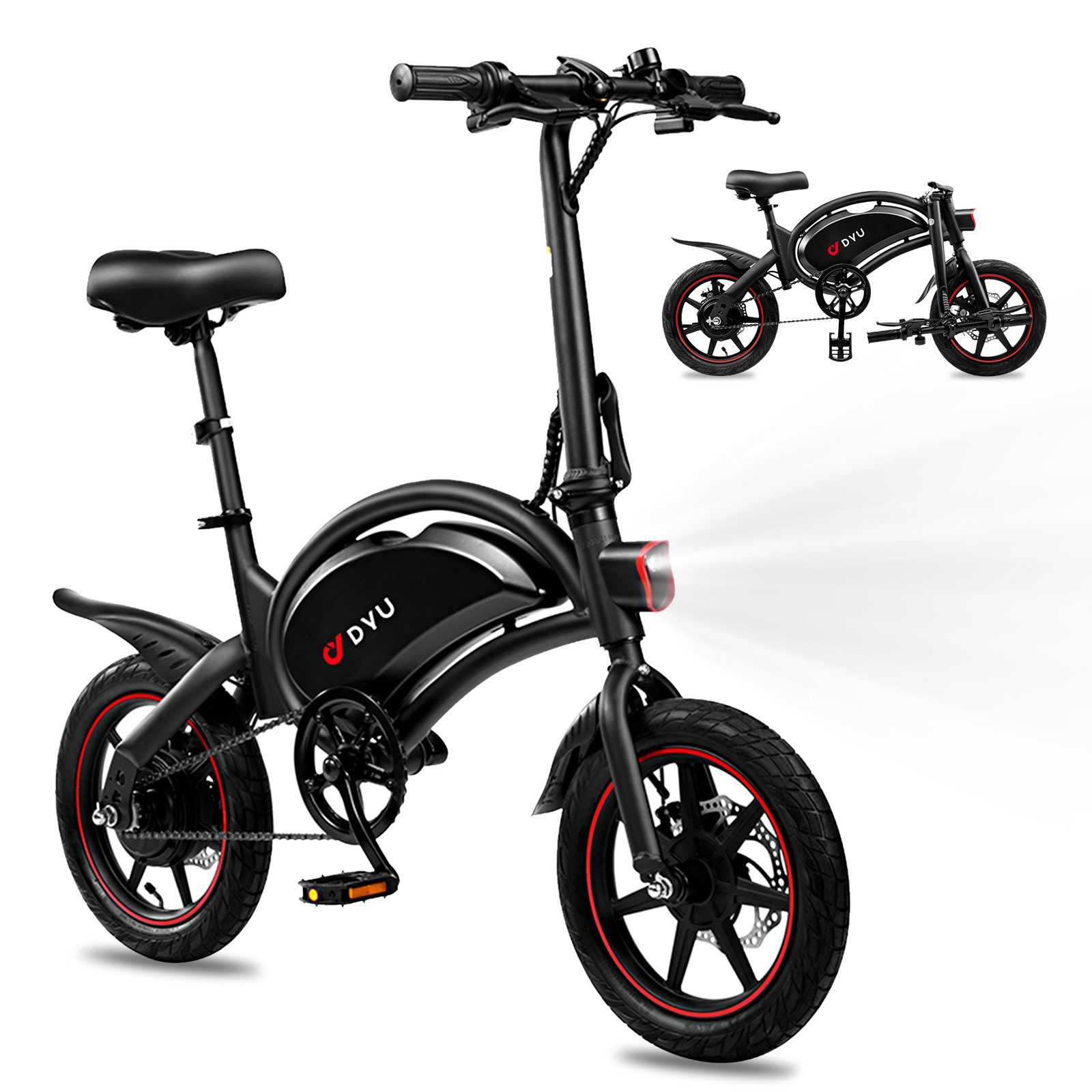 ombar E-Bike 14 Zoll für Damen und Herren,Trekking Ebike Cityrad, Heckmotor, 360 Wh Akku, (1 tlg), mit 360 Wh Batterie,250W