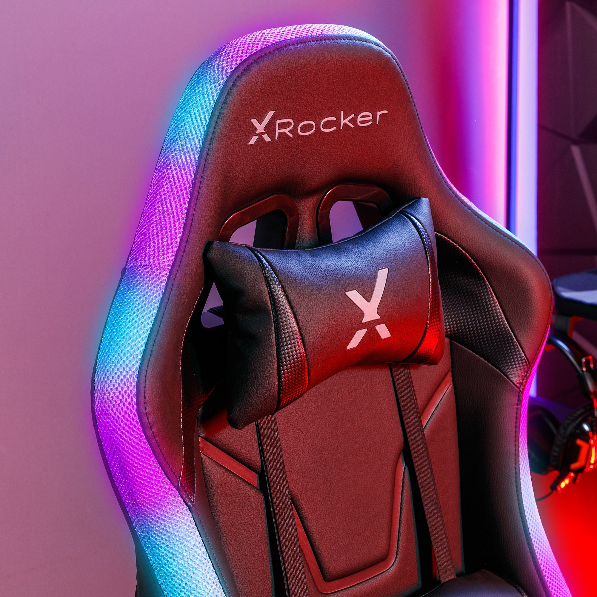 Rocker Agility X Gaming-Stuhl & mit für Bürostuhl Kinder Teenager Compact RGB Beleuchtung
