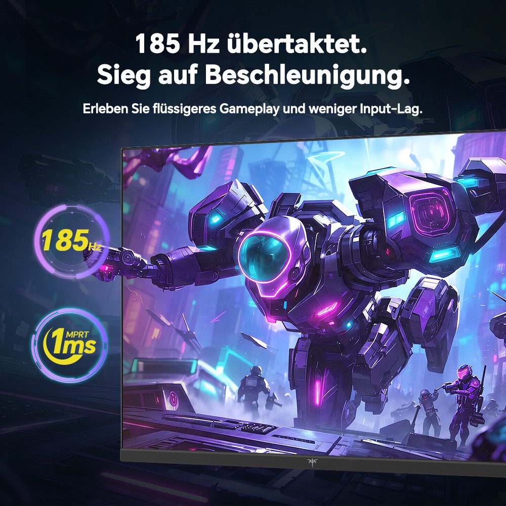 KTC H24T7 Gaming-Monitor (60,5 cm/23.8 ", 2560×1440 px, 2560 × 1440 QHD, 180 Hz, auf 185 Hz übertaktet)