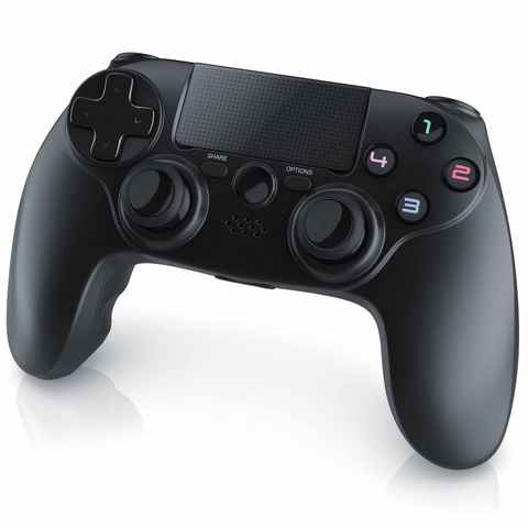 CSL Gaming-Controller (1 St., Wireless Gamepad für PS4 Touchpad, 3,5 mm AUX, Dual Vibration)