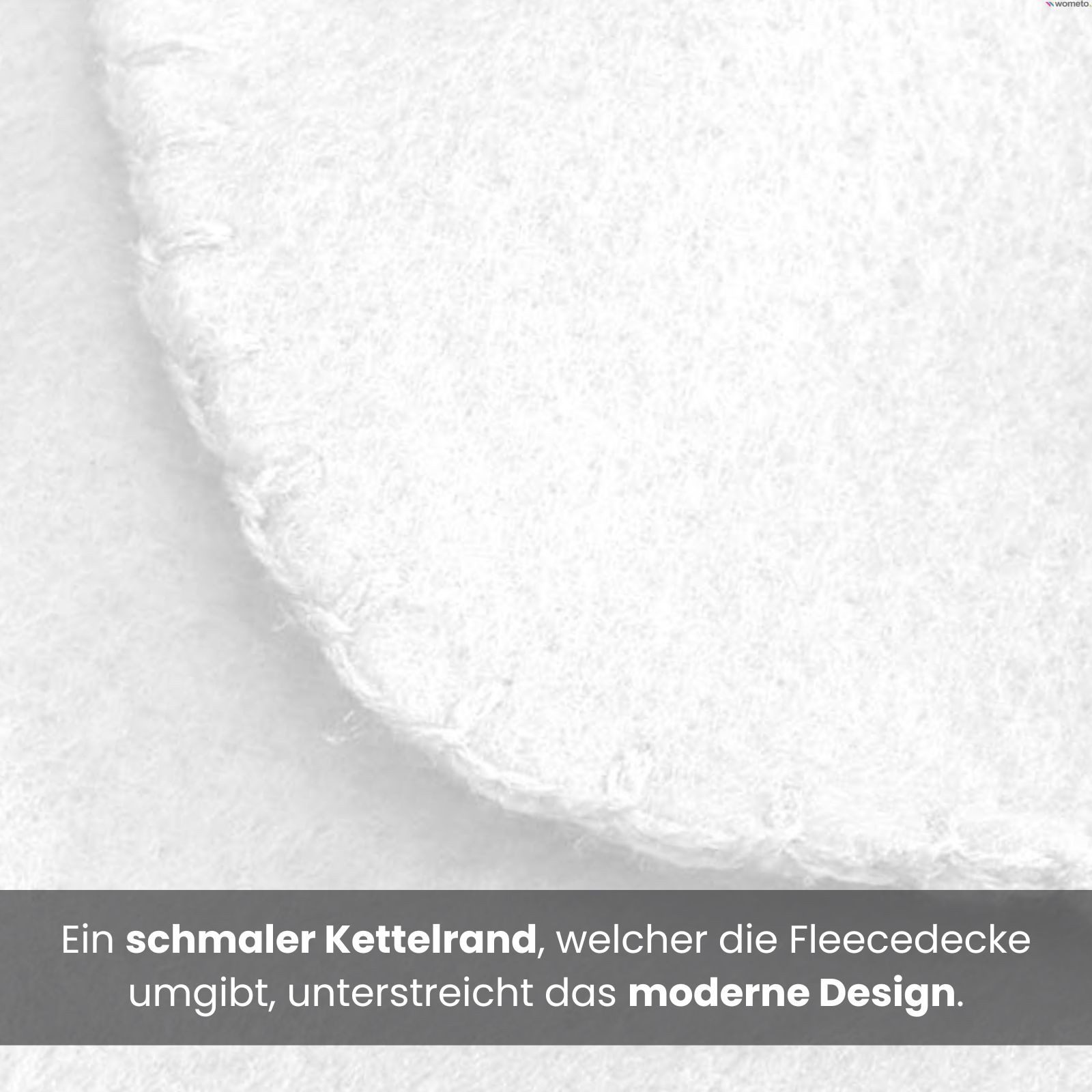 Wohndecke Polar-Fleece ca. 130x160, wometo, OEKO-TEX®, Fleecedecke mit Kettel-Einfassung & Anti-Pilling – Bild 4 von 5