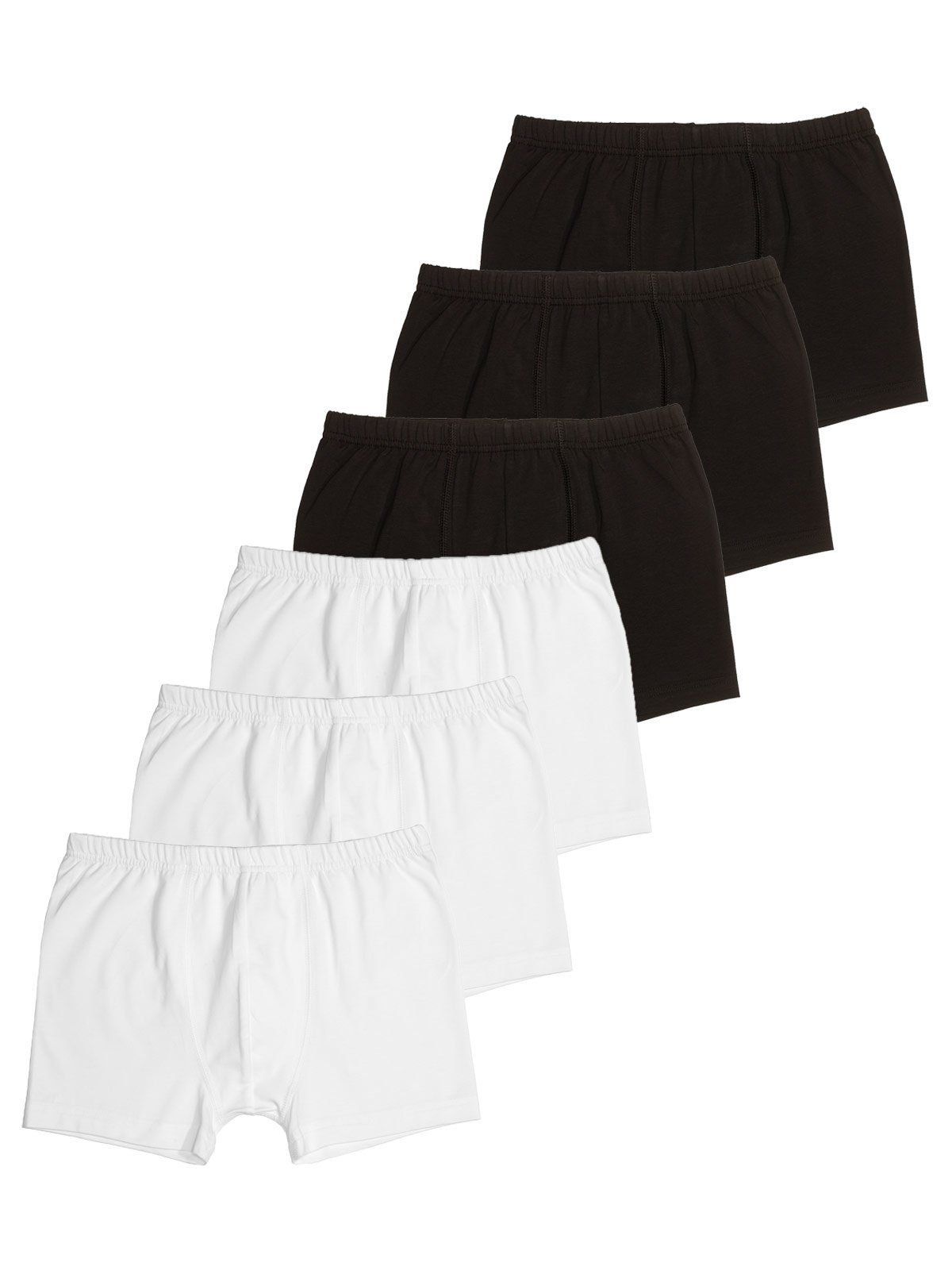 Sweety for Kids Boxershorts 6er Sparpack Knaben Retro Shorts Single Jersey (Spar-Set, 6-St) hohe Markenqualität schwarz weiss