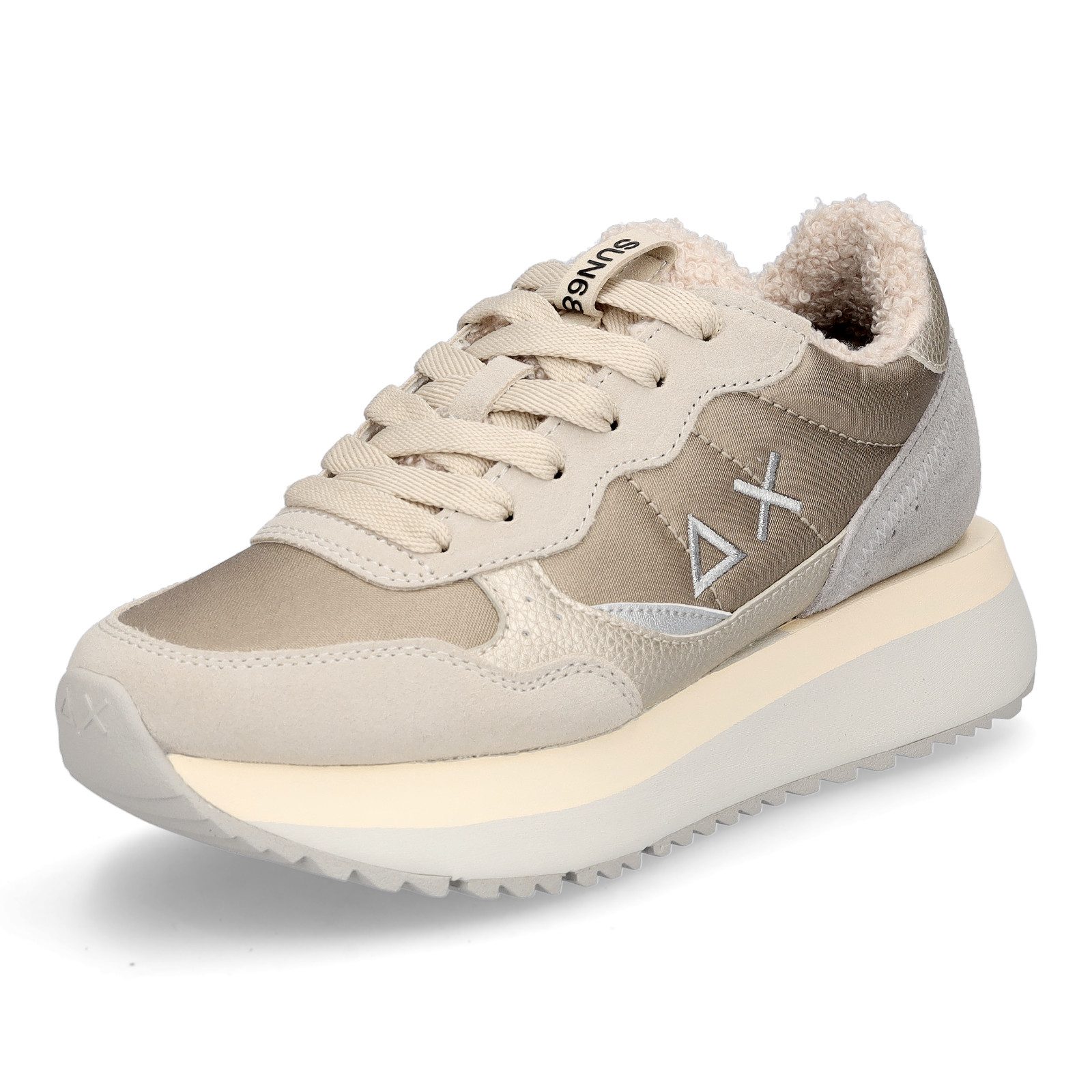 SUN 68 Sun68 Damen Sneaker Big Ally Teddy Fur beige gold Sneaker günstig online kaufen