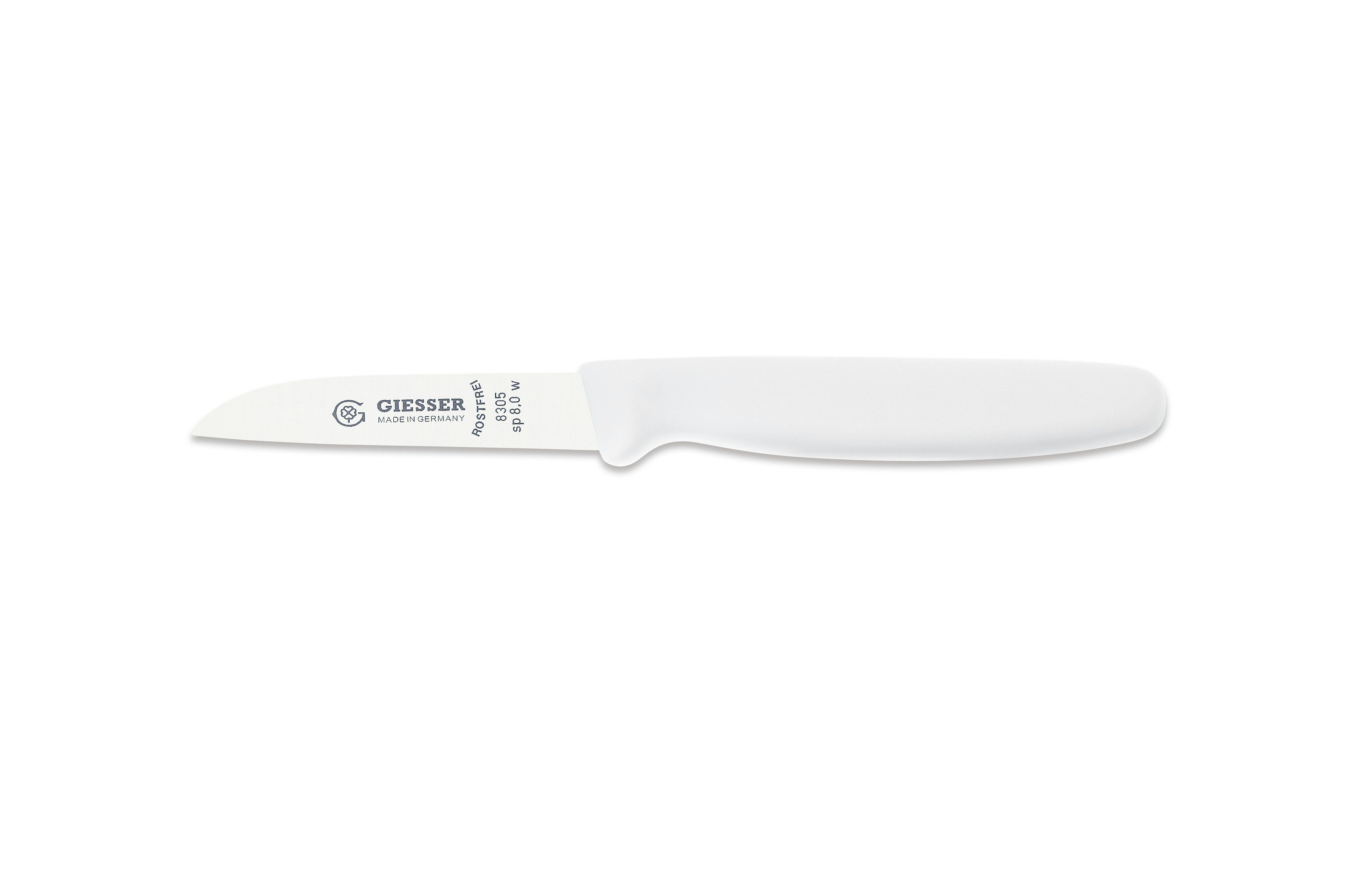Giesser Schneide cm, Germany Farben, Küchenmesser Made Gemüsemesser Weiß alle 8 Messer 8 gerade 8305 in Küchenmesser sp