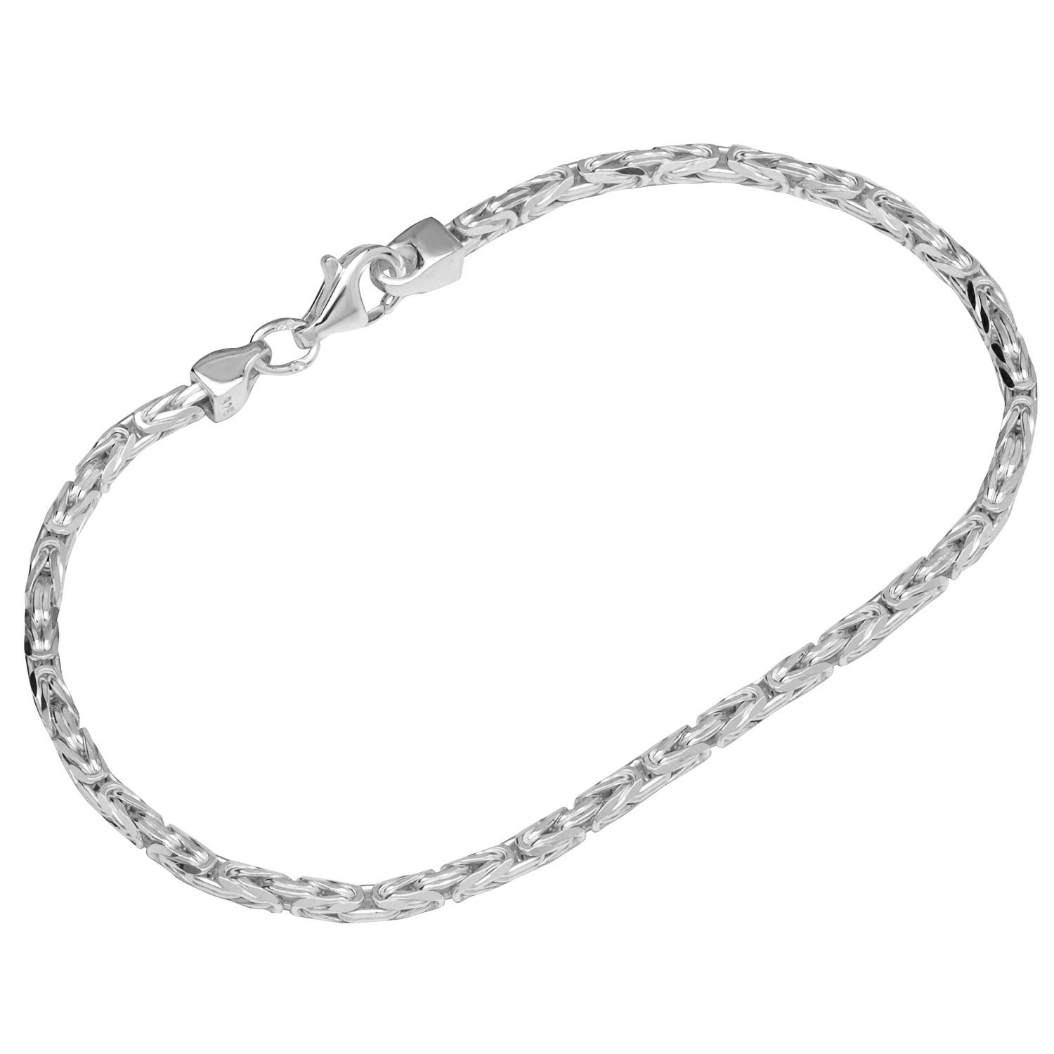 NKlaus Silberarmband Armband 925 Sterling Silber 19cm Königskette 8 fac (1 Stück), Made in Germany