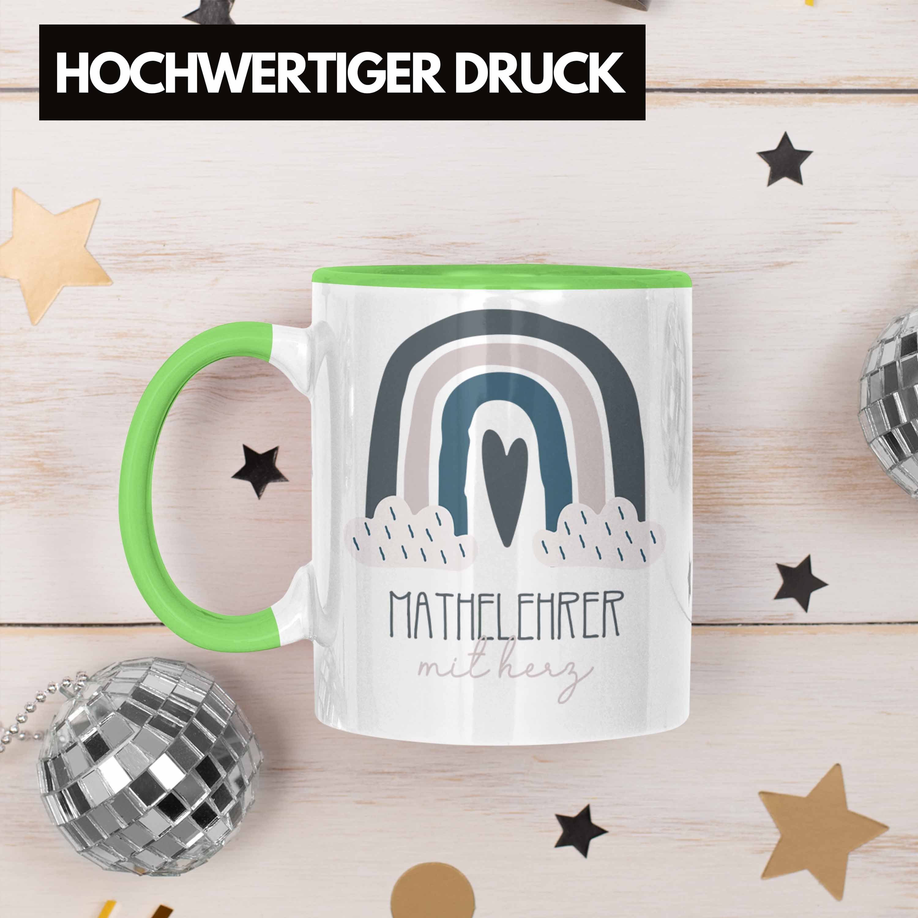 Trendation Tasse Bester Kaffeetassse Geschenkidee Danke Tasse Geschenk Mathelehrer Grün für