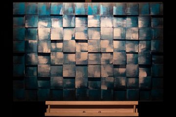 KUNSTLOFT Holzbild Reflektion des Meeres 90x60 cm, handgefertiges Wandbild aus Holz
