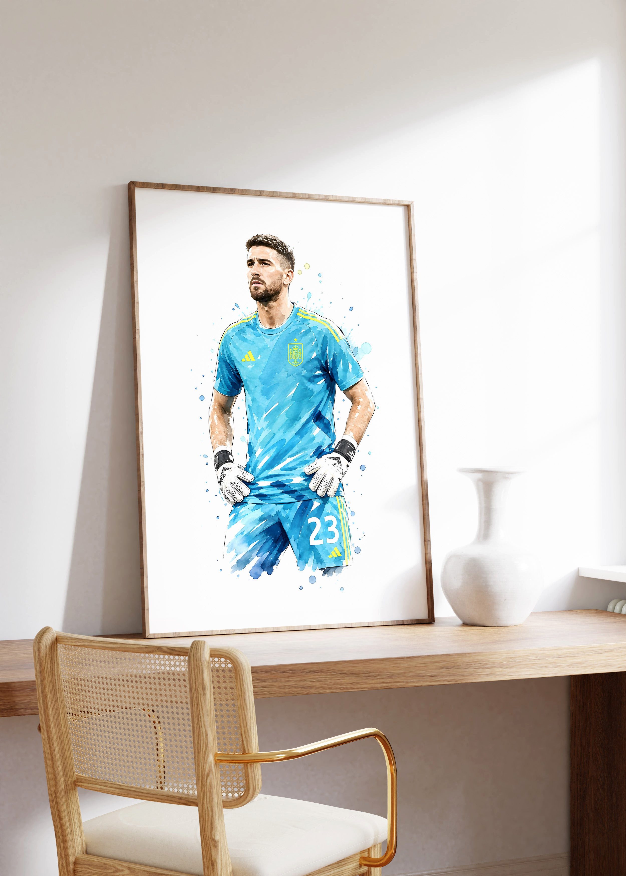 JUSTGOODMOOD Poster Spanien Fussball Geschenkidee Aquarell Sport Wandbild Deko Print ohne, (1 St)