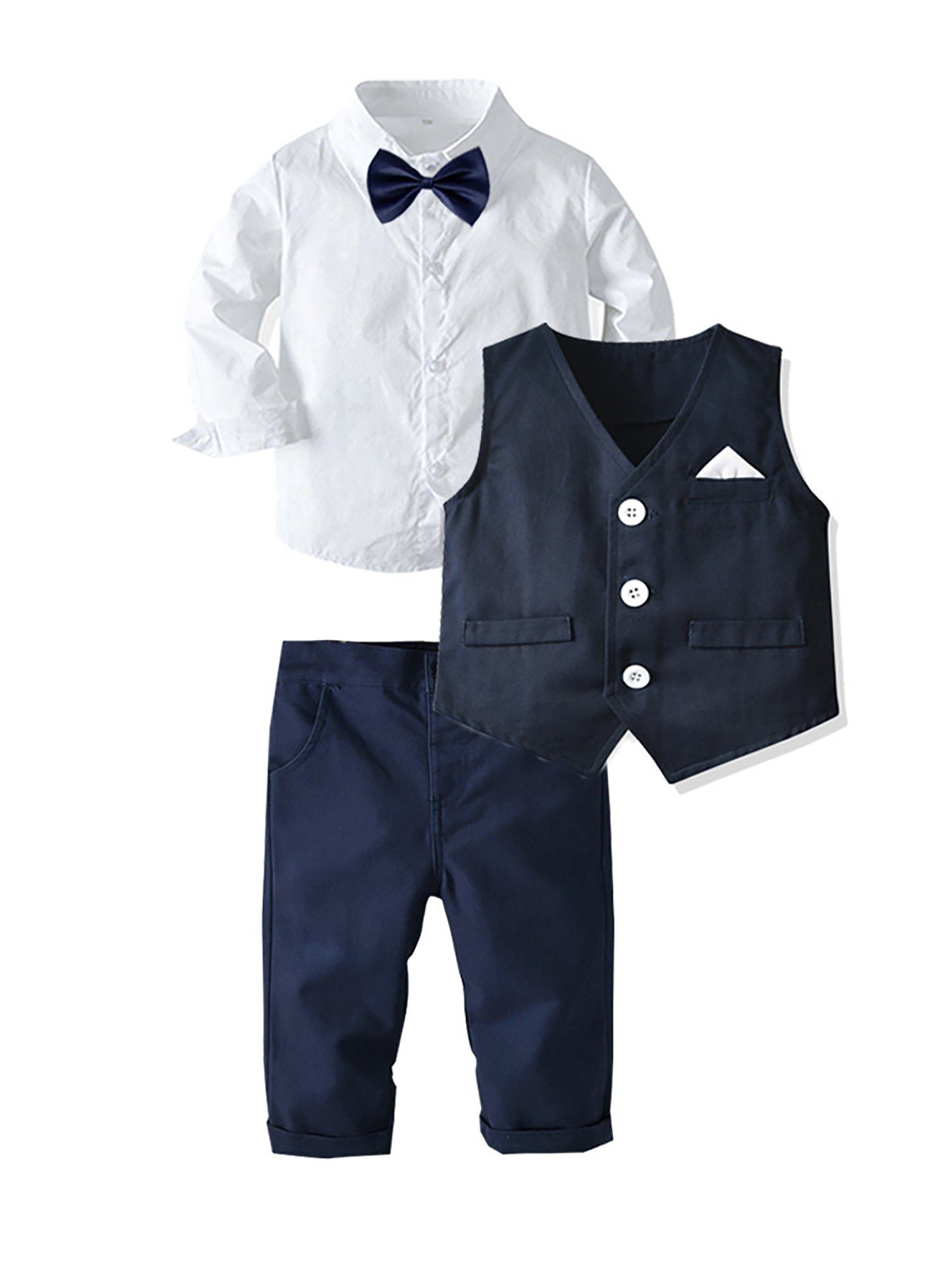 Lapastyle Anzug 4-teilig Jungen Kinderanzug Hochzeitsanzug Festanzug für  verschiedene formelle Anlässe