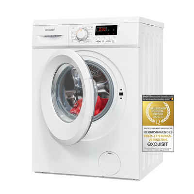 exquisit Waschmaschine WA8014-030E weiss, 8 kg, 1400 U/min, Vollektronik-Waschmaschine mit 23 Waschprogrammen