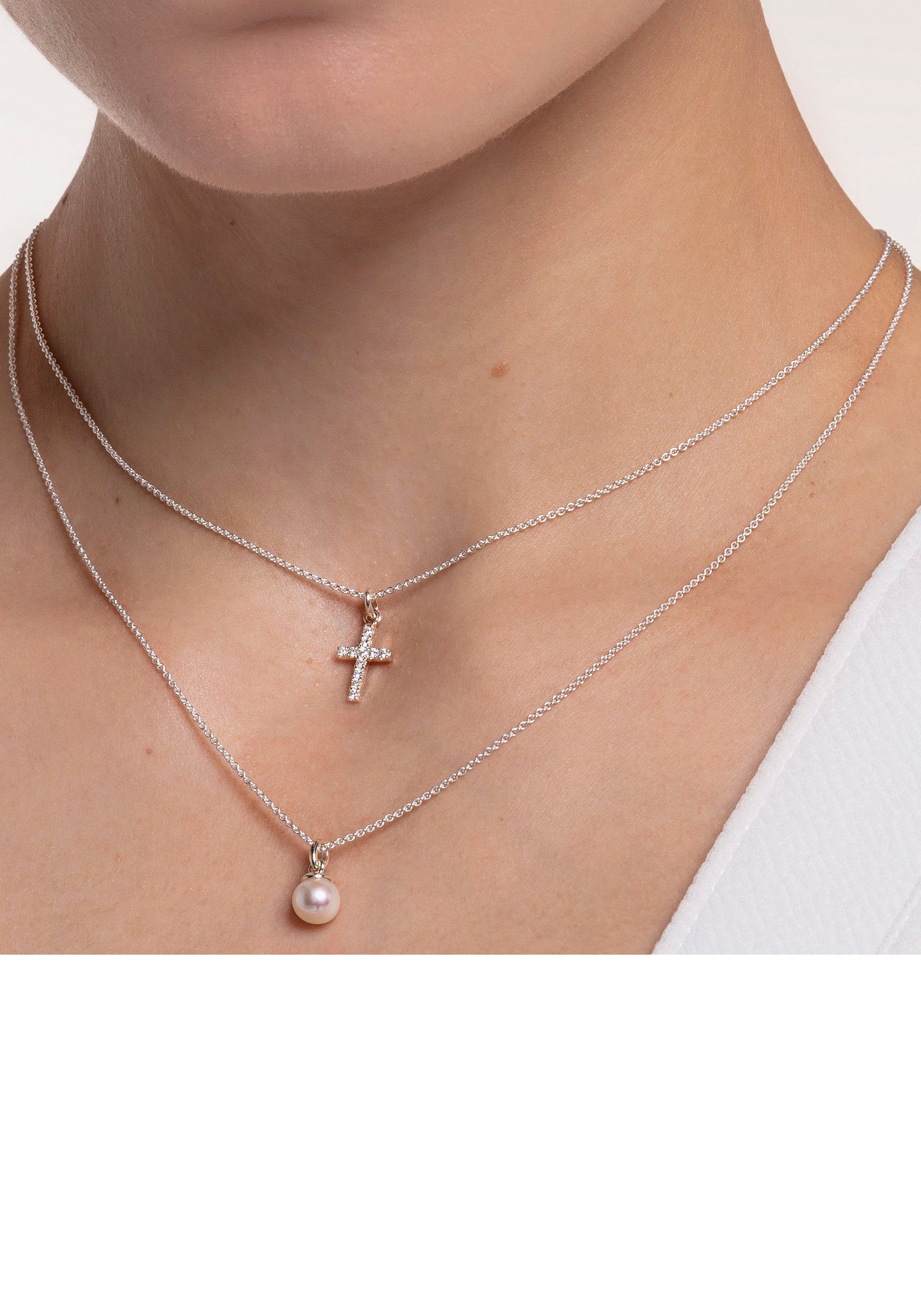 THOMAS SABO Kette mit Anhänger Perle, mit Süßwasserzuchtperle