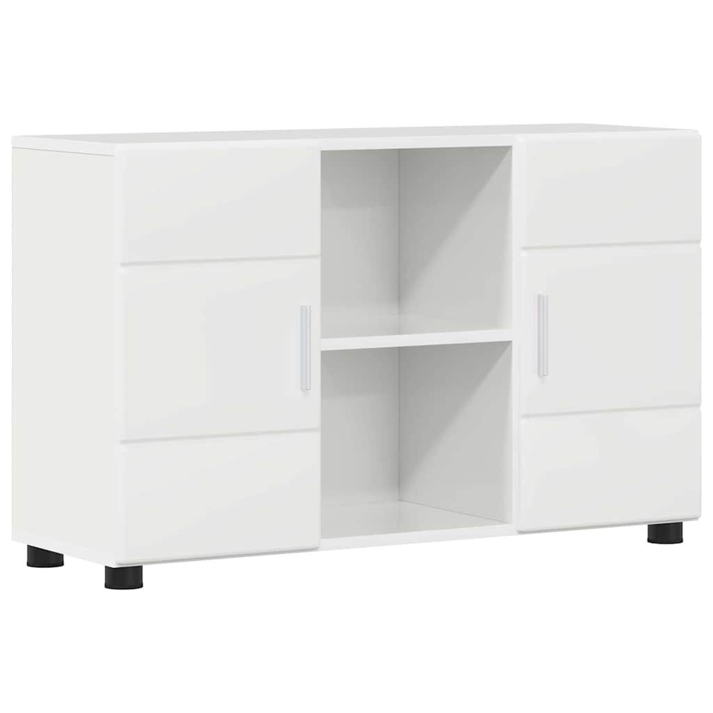 vidaXL Sideboard 88,5 x 30,5 x 55,5 cm Sideboard Schrank Wohnzimmer Hochglanz Weiß 8