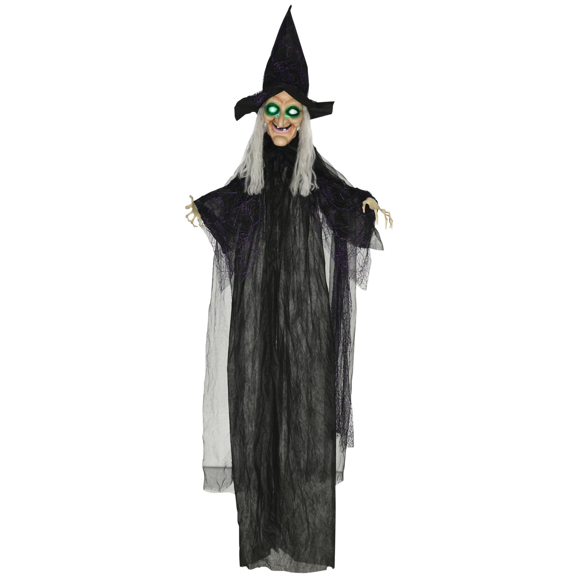 HOMCOM Dekofigur 183cm Halloween-Hexe mit LED-Lichter, günstig online kaufen