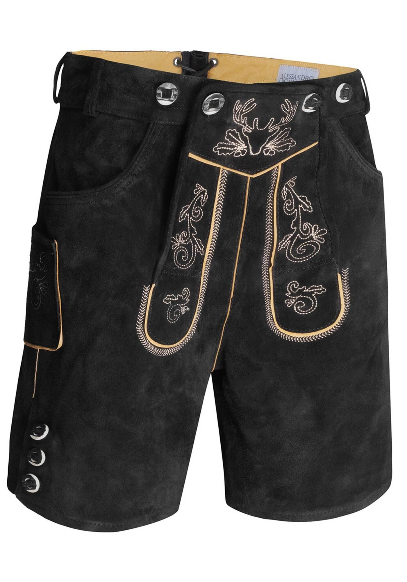 Alessandro Salvarini Trachtenlederhose ASLederiio Aus echtem Leder inkl. Träger