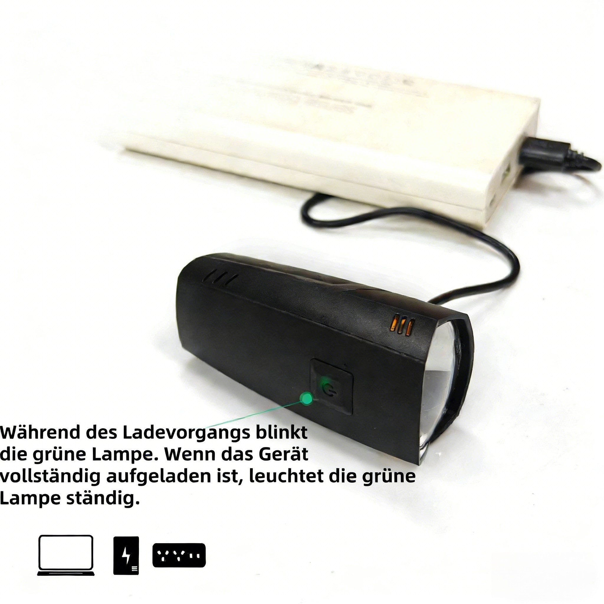 Kityhome Fahrrad-Frontlicht USB-Ladebares Fahrradfrontlicht, 60 LUX Superhell, Leicht, Universell für alle Fahrradlenker