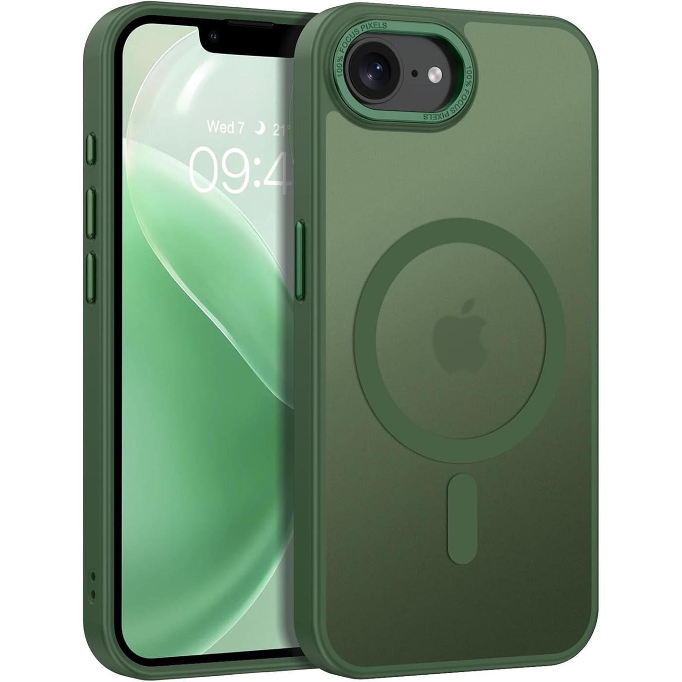 CoolGadget Handyhülle Magnet Hülle für iPhone 16e Schutzhülle mit Metall Kamerarahmen 6,1 Zoll, magnetisches Schutzcase Matt Stoßfest kompatibel mit Magsafe Zubehör