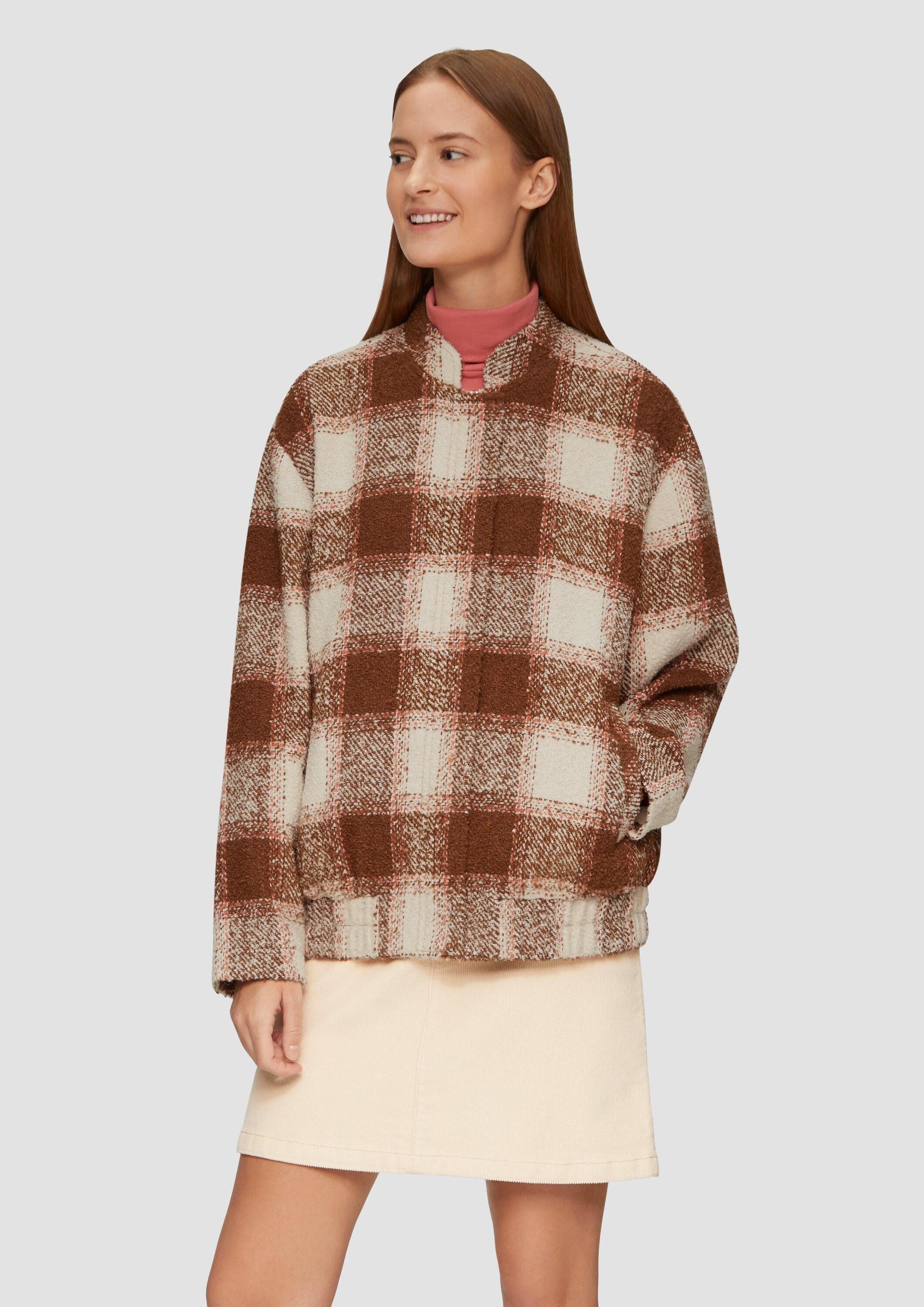 s.Oliver Funktionsjacke Indoor-Jacke Blouson aus Bouclé mit Musterung günstig online kaufen