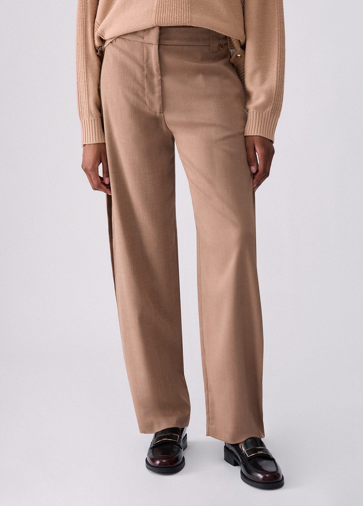 Liu Jo Stoffhose BALLOON PANT - Fischgrät Stoffhose mit Seitenstreifen