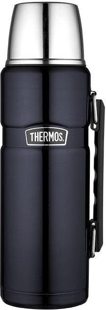 THERMOS Isolierflasche STAINLESS KING BEVERAGE BOTTLE, doppelwandiger Edelstahl, 1,2l, 24h heiß & 24h kalt, Spülmaschinenfest, Twist & Pour Lid, Becher