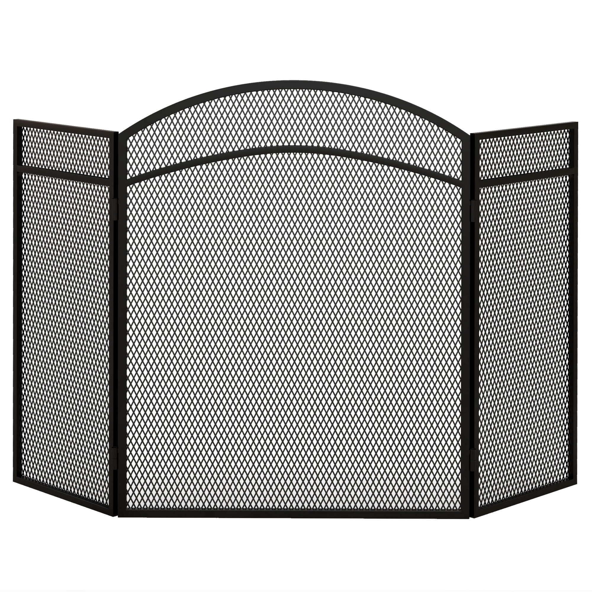 FELIXLEO Funkenschutzgitter Funkenschutz für Kamine, Funkenfänger, faltbar, beschichtet, 96x60 cm