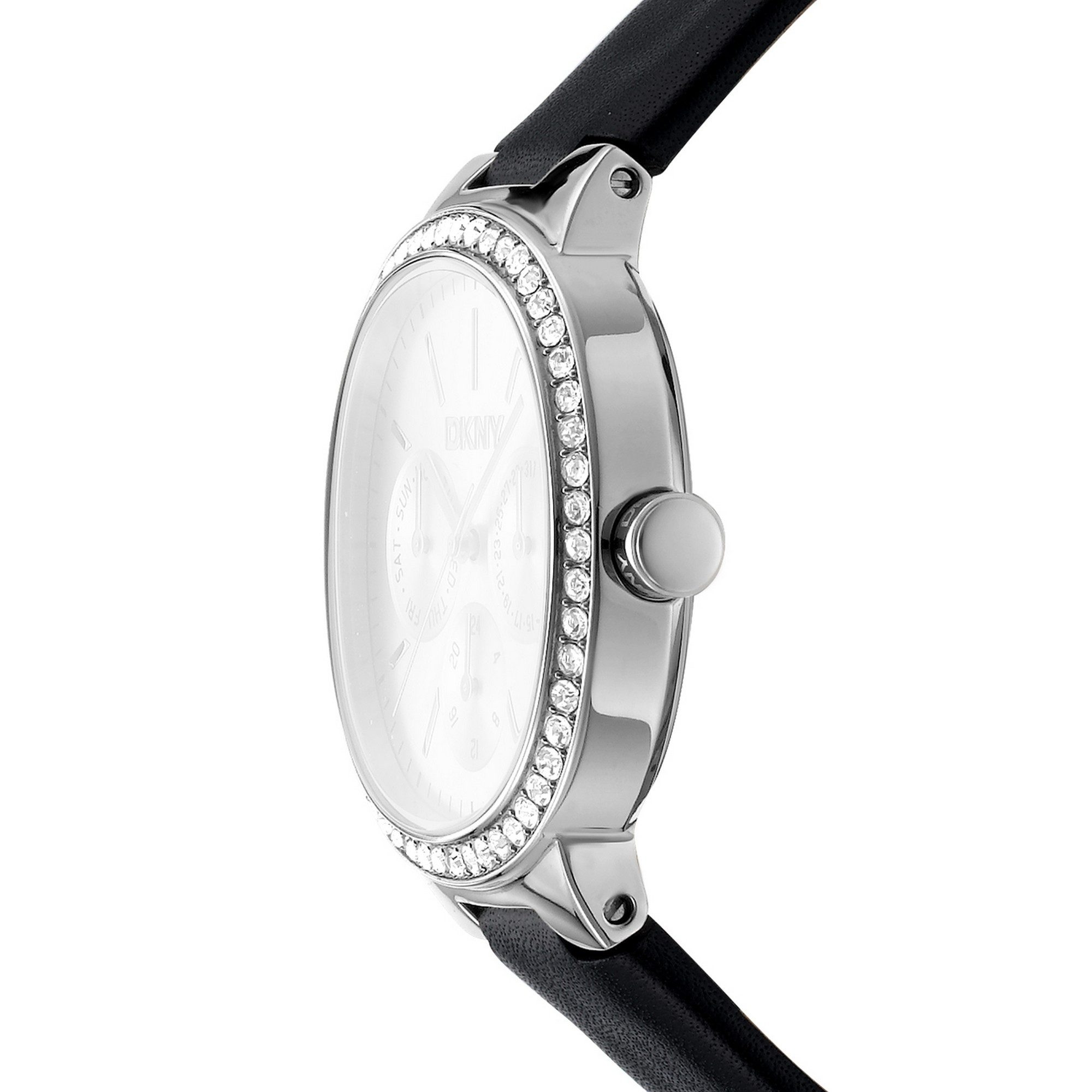DKNY Quarzuhr Evening DK1L084L0015, Armbanduhr, Damenuhr, Lederarmband, analog, Tag