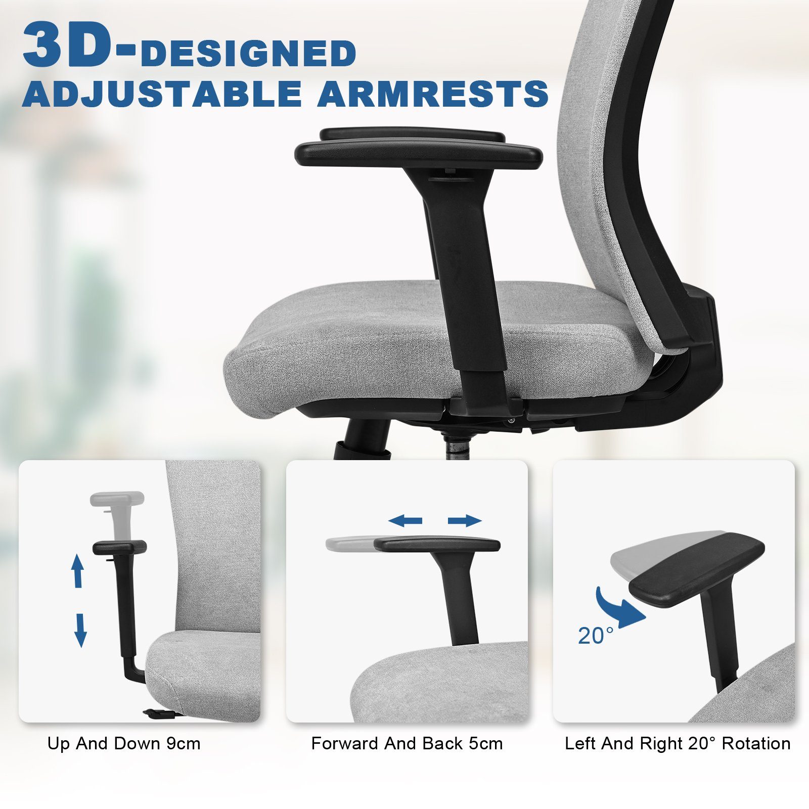 Flysky Bürostuhl Mit Hoher Rückenlehne - Ergonomischer Drehstuhl Bis 225kg