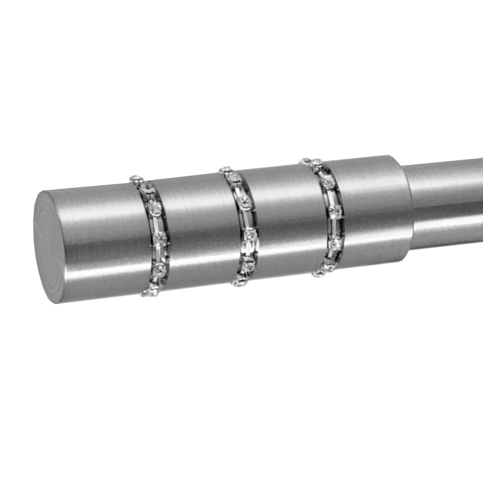 BASIT Gardinenstangen-Endstück E67 Zylinder mit Kristall, Durchmesser 19 mm Gardinenstangenrohr