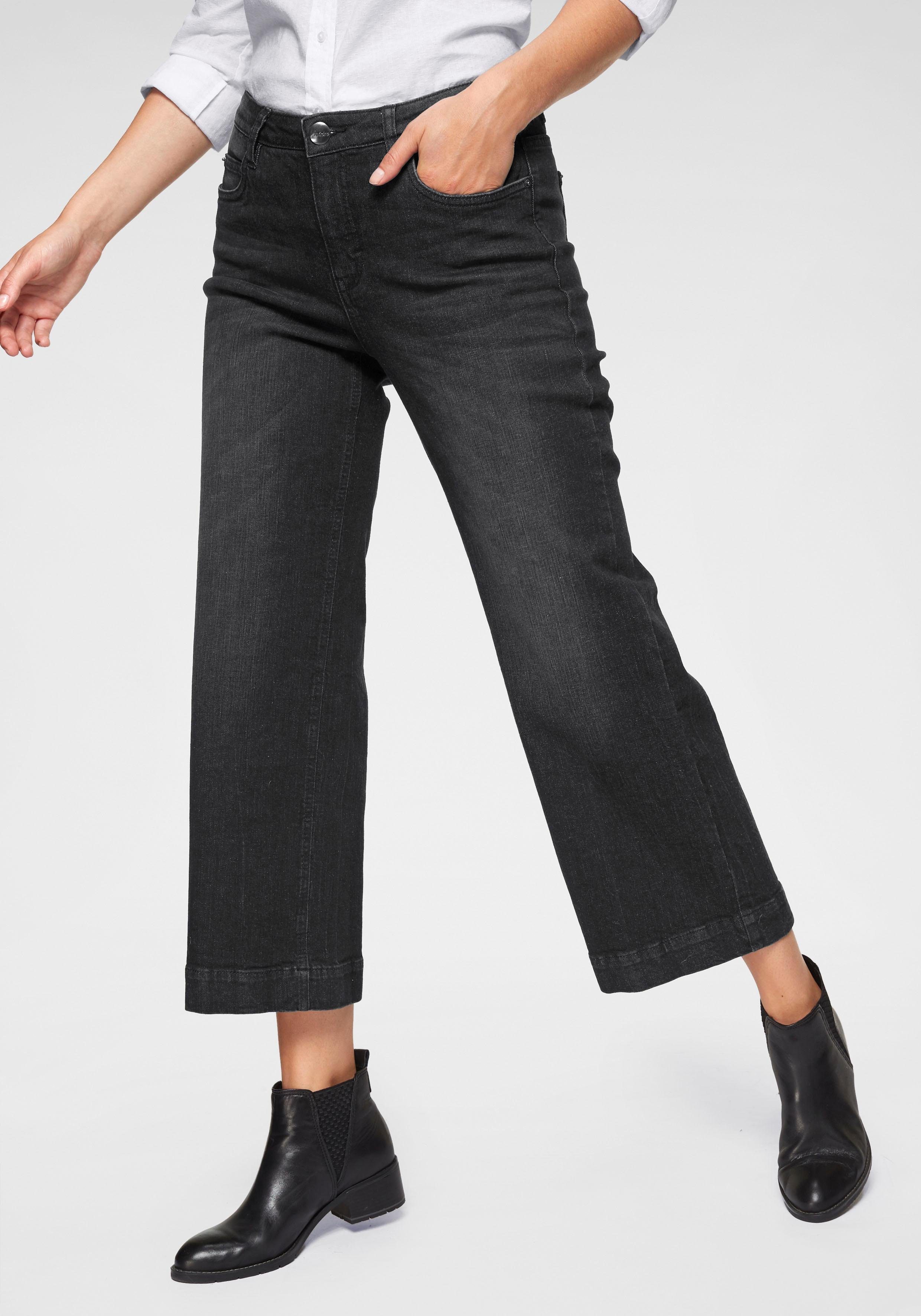 Aniston CASUAL in Used-Waschung 7/8-Jeans black