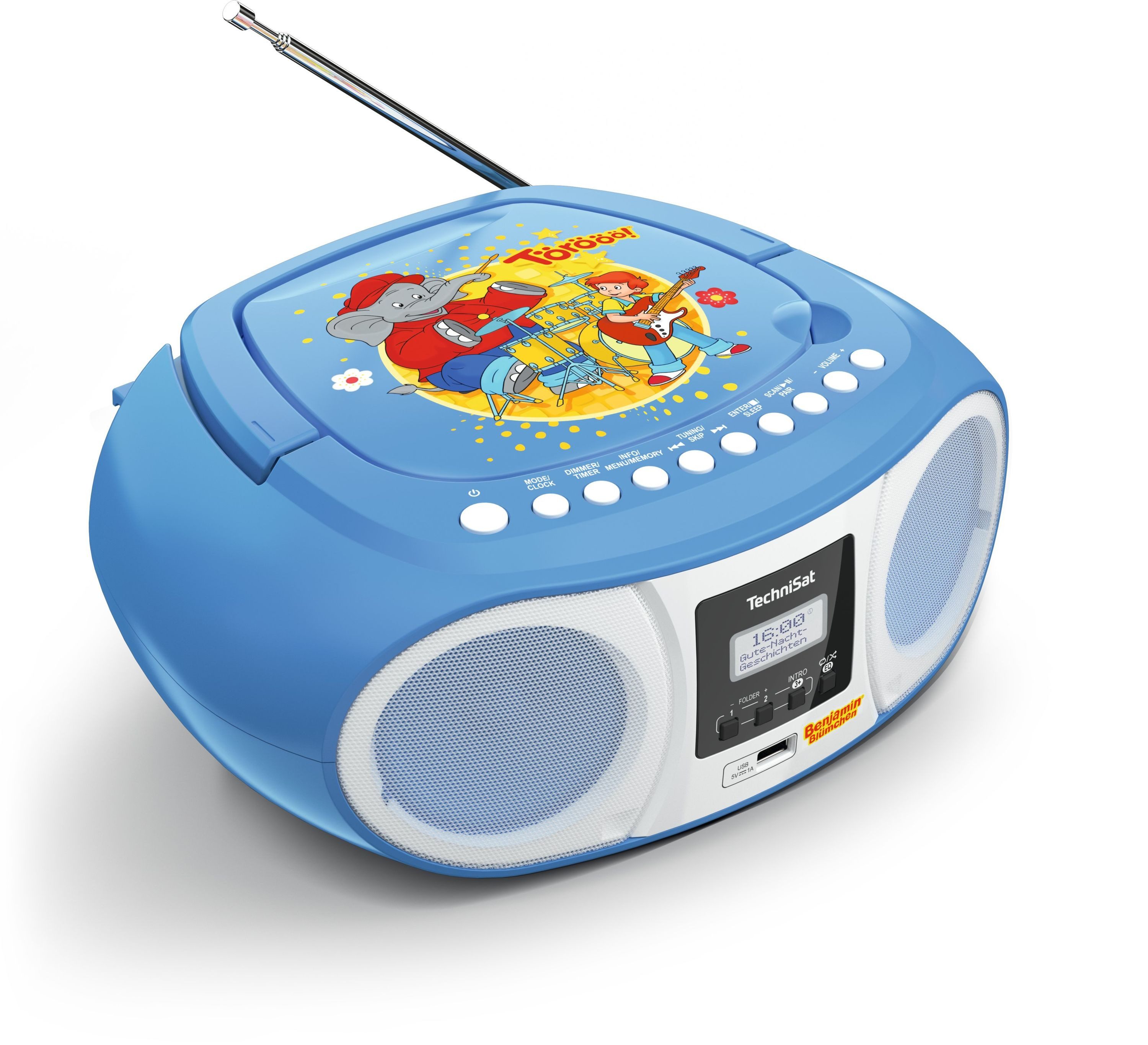 TechniSat DIGITRADIO 1990 Benjamin Blümchen Edition Digitalradio (DAB) (Digitalradio (DAB), FM-Tuner mit RDS, 3 W, CD-Player, Bluetooth)