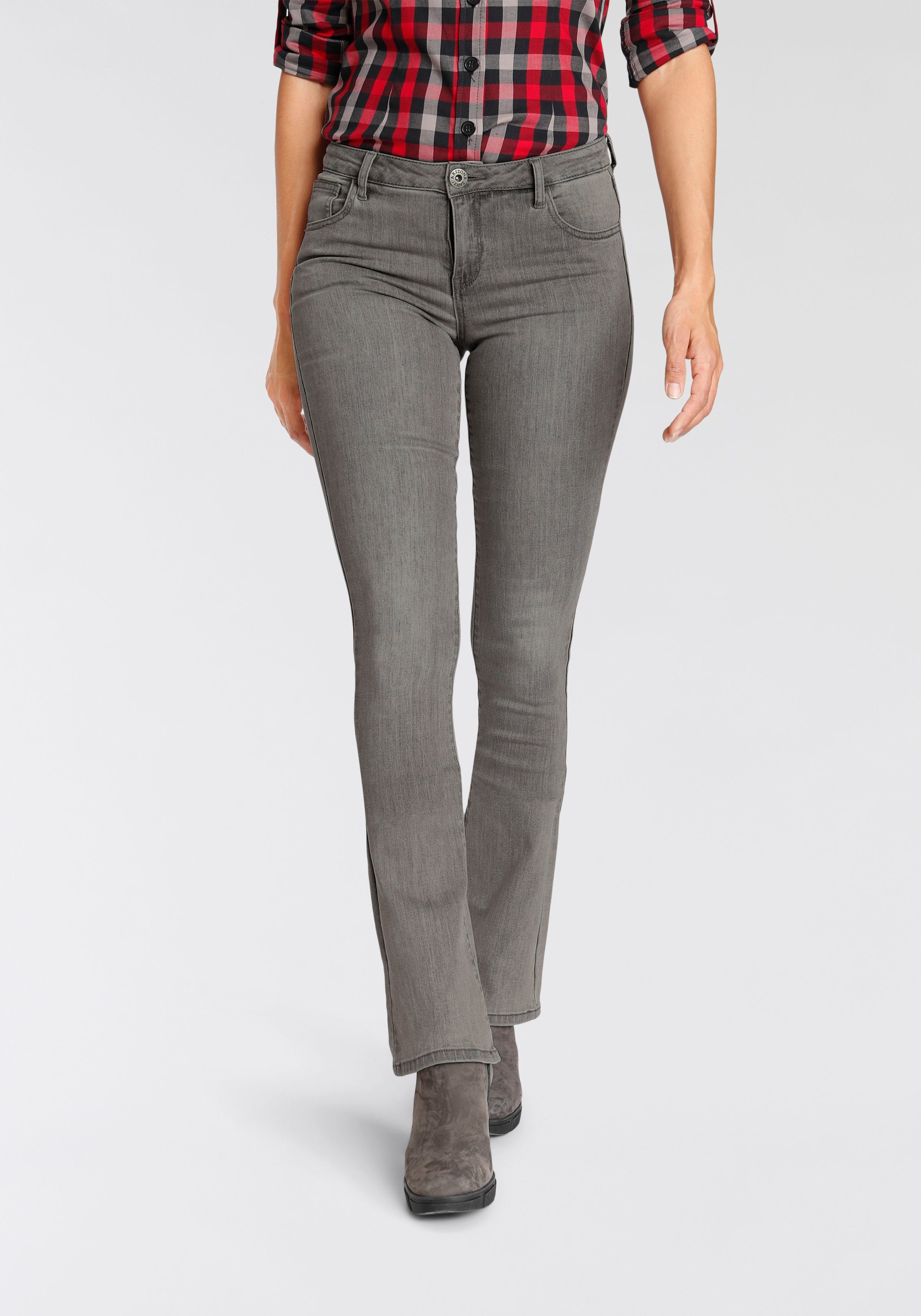 Arizona Bootcut-Jeans grey-used Mid-Waist Ultra-Stretch