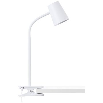 Lightbox LED Schreibtischlampe, Dimmfunktion, LED fest integriert, warmweiß, dimmbare LED Schreibtischlampe mit Flexarm, 26 cm Höhe, 580 lm, 3000 K