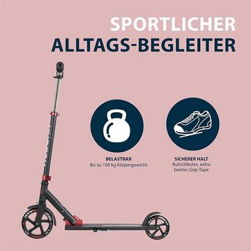 Hudora Scooter Bold Wheel L, Rot, klappbar, höhenverstellbar, Tretroller