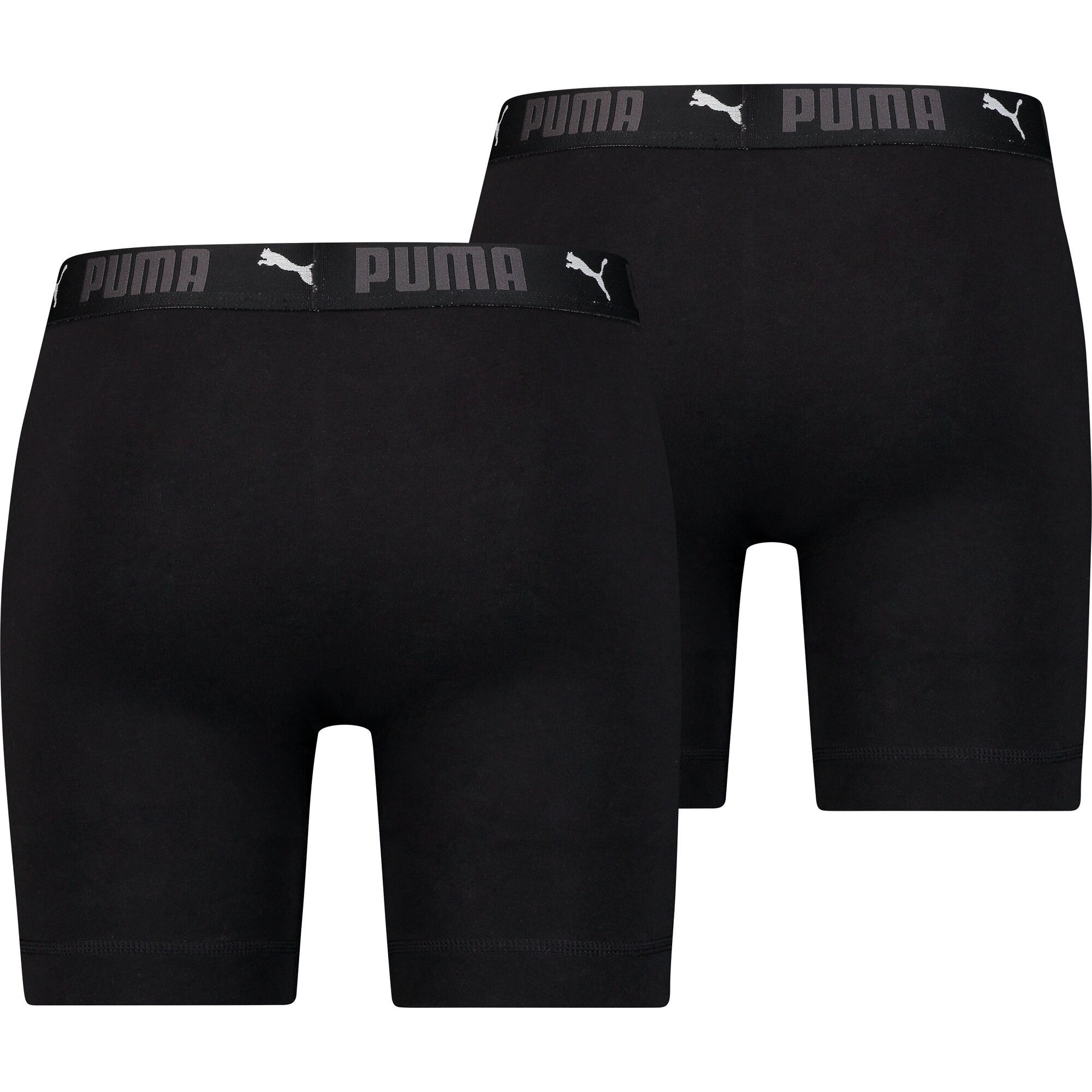 PUMA Boxershorts PUMA MEN SPORT COTTON LONG BOXERS 2P (Packung, 2er Pack) mit Markenschriftzug im Bund