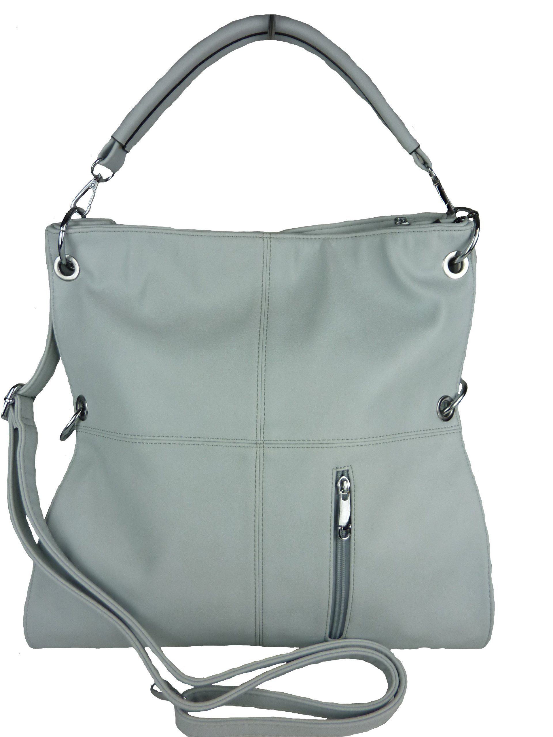 Taschen4life Shopper Shoppertasche pastell (Umhängetasche), Schultertasche, hellblau Tasche G&T moderne, LY3742, Markenlogo, feminine und langer Trageriemen kurzer