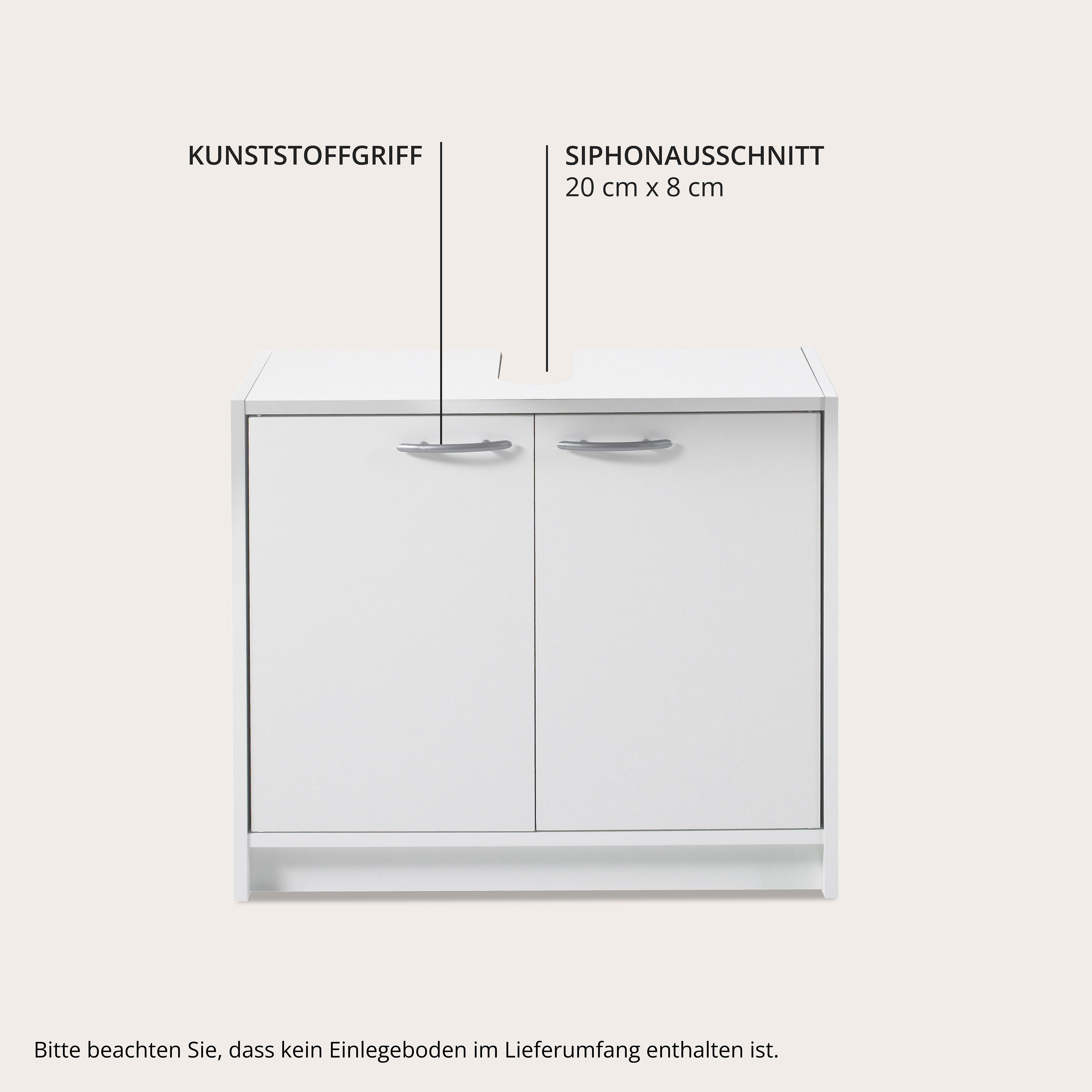 BASIC by Balculina Waschbeckenunterschrank Smash, Breite 63 cm (1-St) mit 2 Türen
