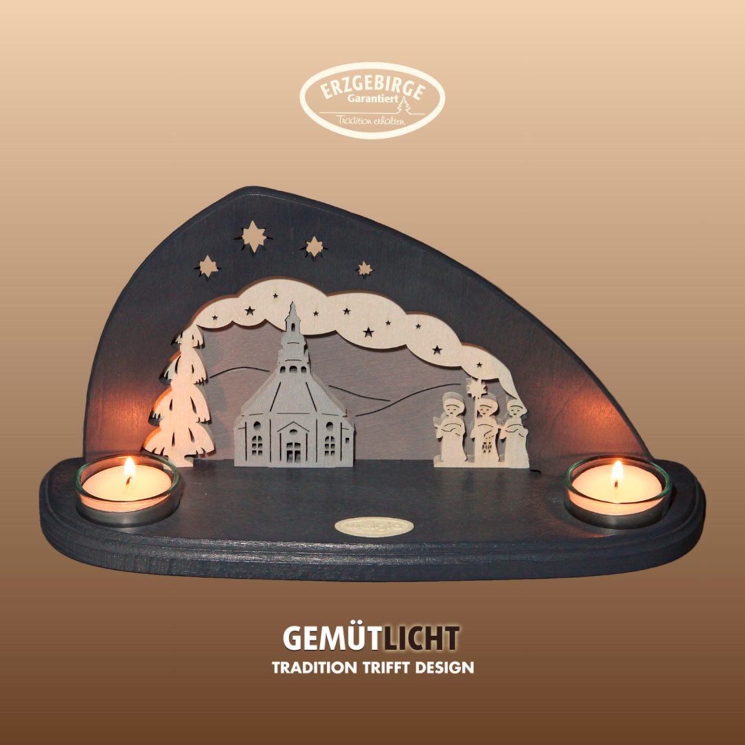 Weigla Настольные лампы Seiffen, Mini Schwibbogen, Tischdeko für Weihnachten, Made in Germany (1 St), Erzgebirge garantiert, Weihnachtsdeko Innen, Weihnachtsbeleuchtung