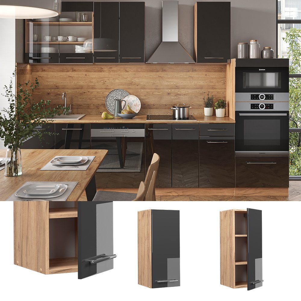 Vicco Hängeschrank Fame-Line, Anthrazit Hochglanz/Goldkraft Eiche, günstig online kaufen