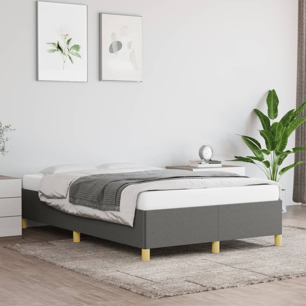 furnicato Bettgestell ohne Matratze Dunkelgrau 120x190 cm Stoff (1-tlg) günstig online kaufen