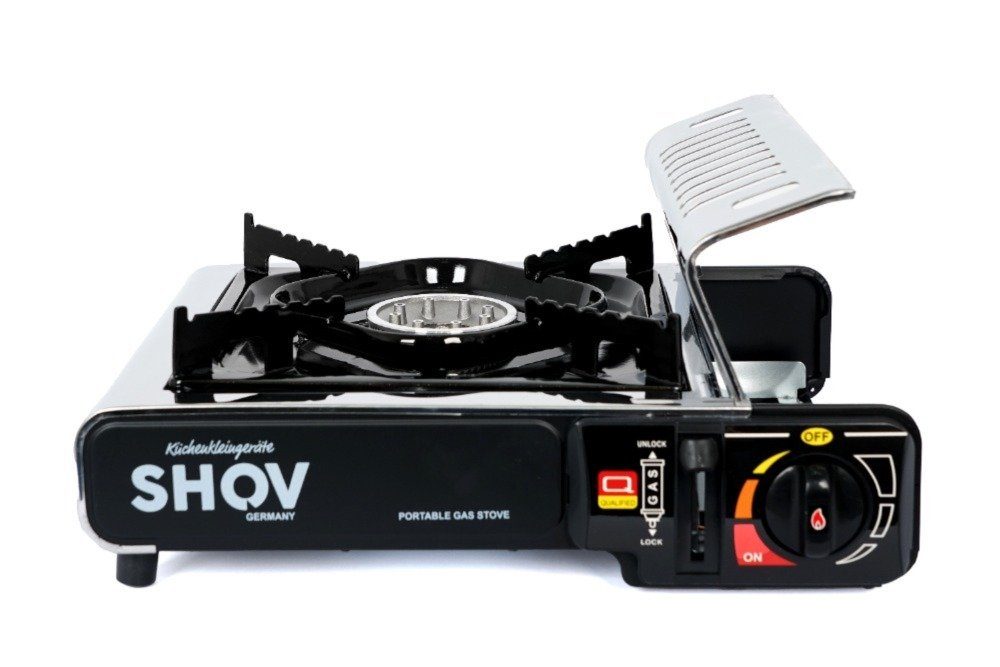 SHOV Messer-Set SHOV Gaskocher Edelstahl Campingkocher groß mit Tragekoffer / Aufbewah