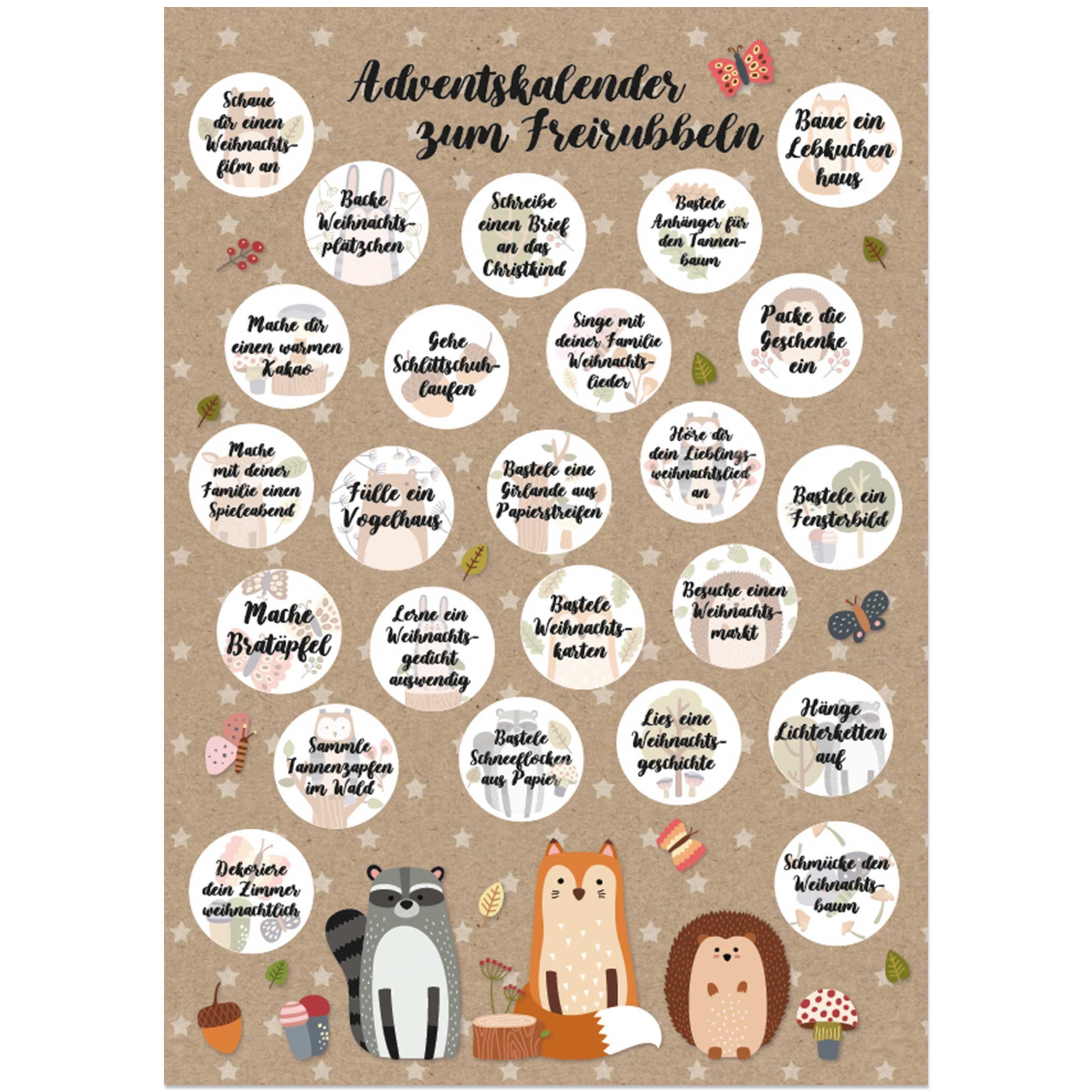 PAPIERDRACHEN Adventskalender Adventskalender zum Freirubbeln
