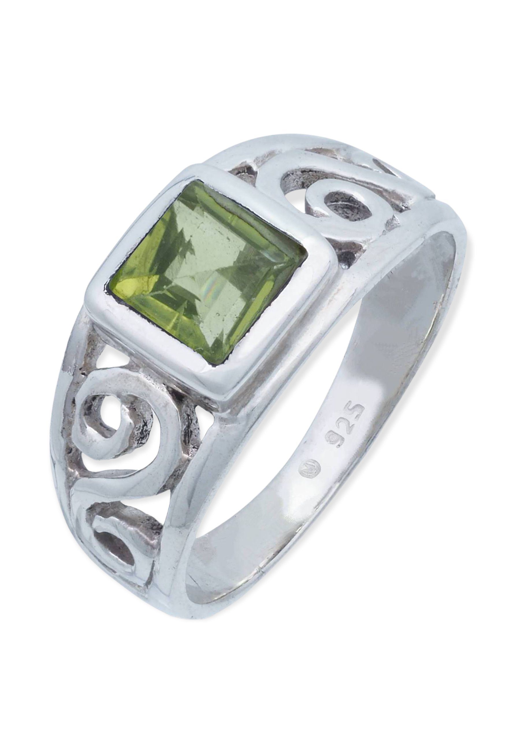 mantraroma Silberring 925er Silber mit Peridot facettiert | Silberringe