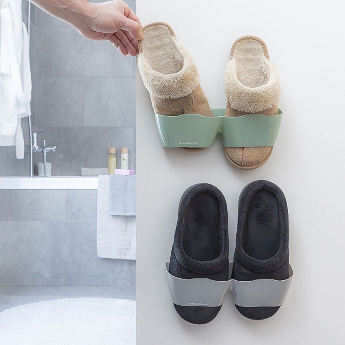 4 Einheiten Packung InnovaGoods Heimgebrauch Schuhregal mit Schuhhalter Selbstklebende