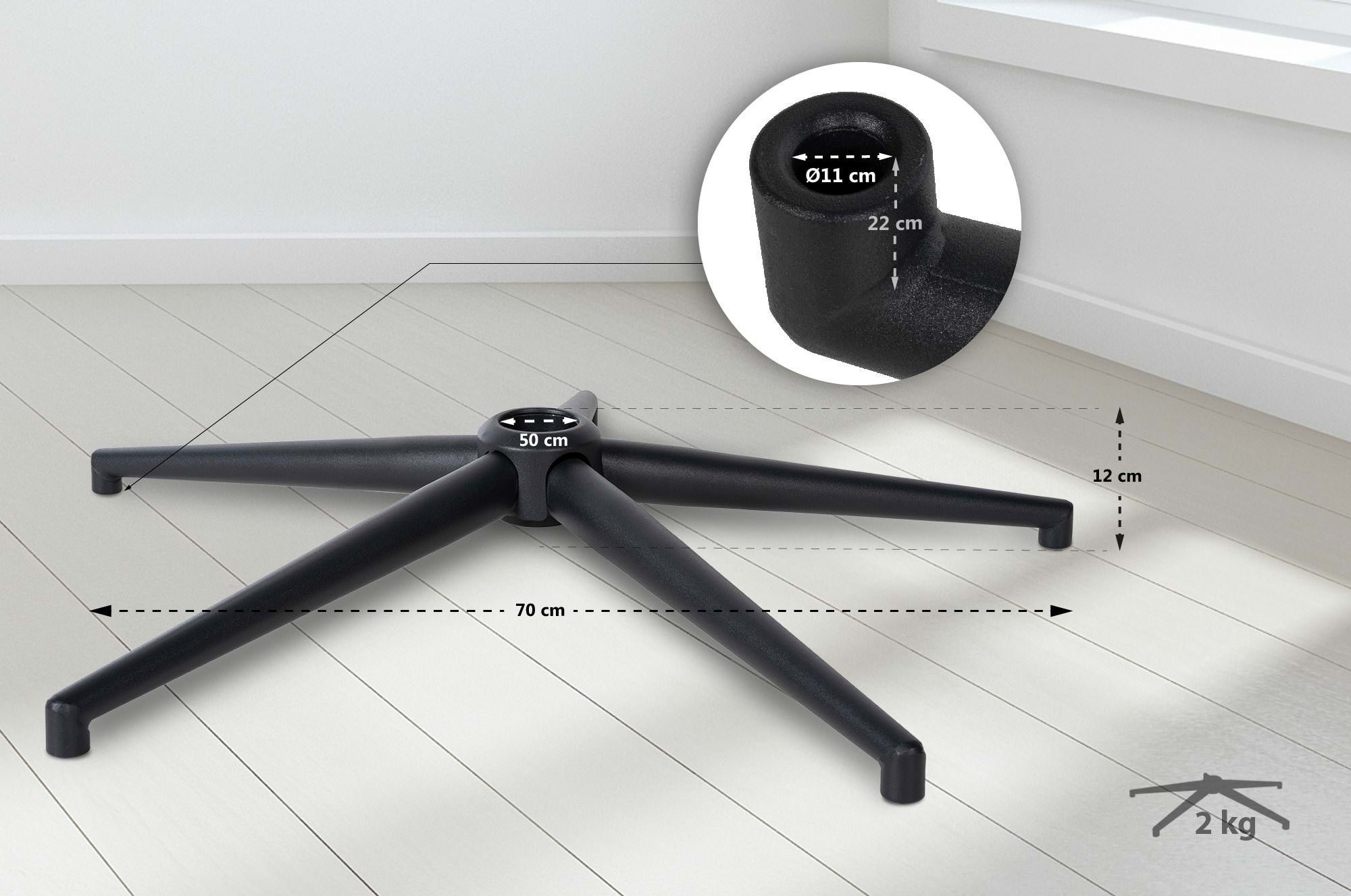 CLP Schreibtischstuhl Fußkreuz Eckig, aus schwarzem Metall günstig online kaufen