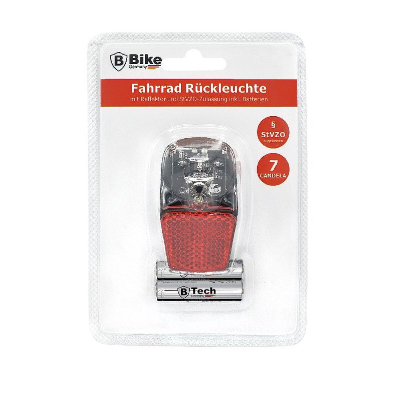 bahama Fahrrad-Rücklicht, mit Standlicht, Reflektor & StVZO-Zulassung