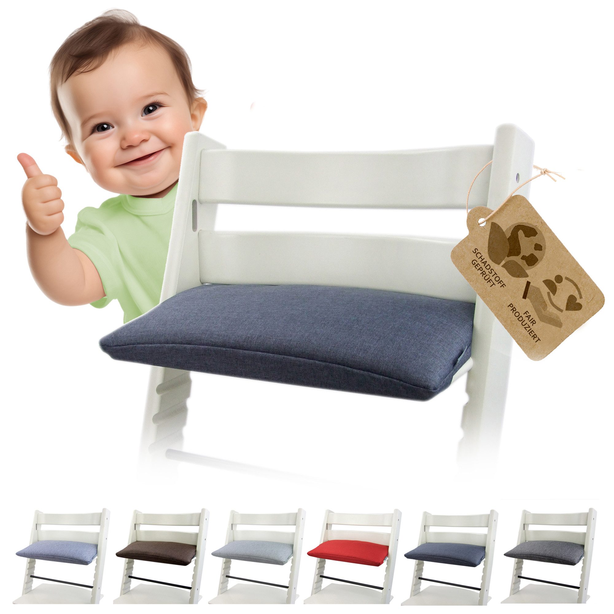 BambiniWelt by Rafael K. Hochstuhlauflage Ersatzbezug Bezug Sitzkissen Kiss günstig online kaufen