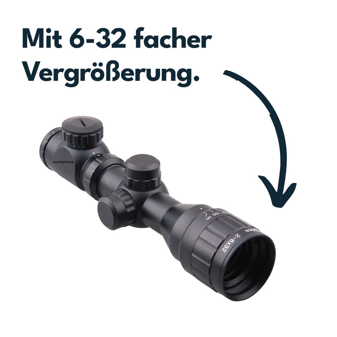 Vector Optics Victoptics OPSL09 A3 2-6x32 Zielfernrohr (Ideal für Jagd, Sport und Airsoft)