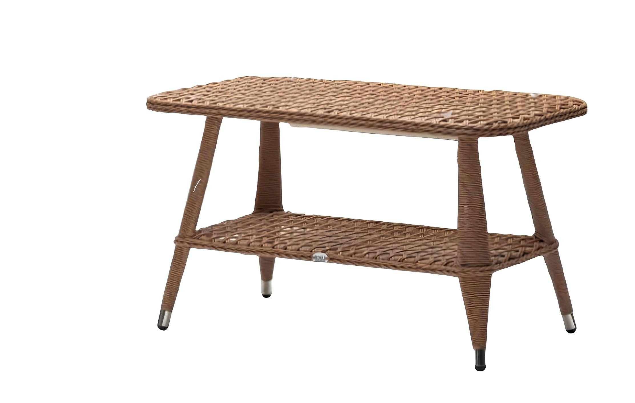 Xlmoebel Couchtisch Brauner Rattan-Couchtisch im modernen Design (Tisch), Hergestellt in Europa