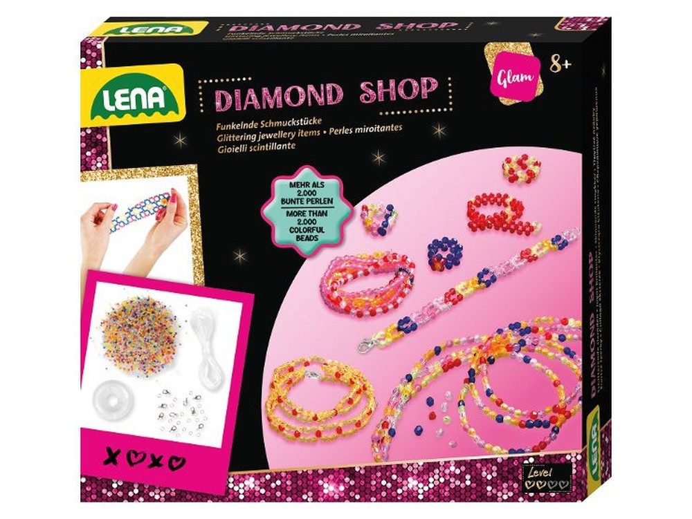 SIMM Spielwaren Kreativset Diamond Shop Schmuck Bastelset mit 2000 Perlen