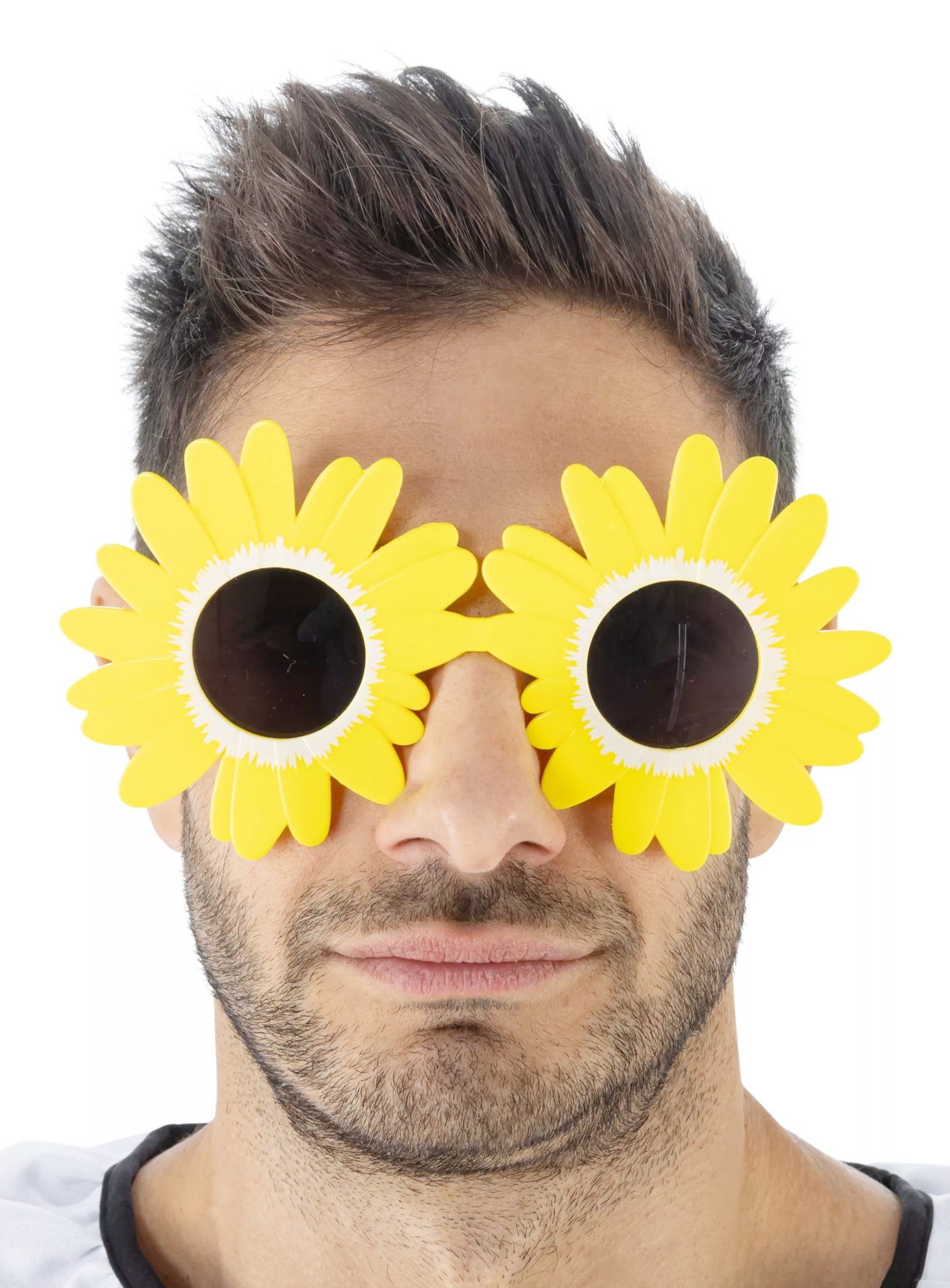 CHAKS Hippie-Kostüm Terrifier – Sonnenblume Brille, Jetzt wird's sonnig: Sonnenbrille in Form einer Sonnenblume